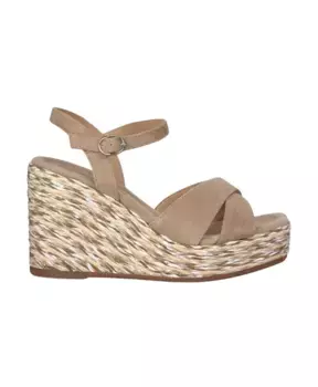 Босоножки на танкетке со скрещенными ремешками Alma En Pena, коричневый