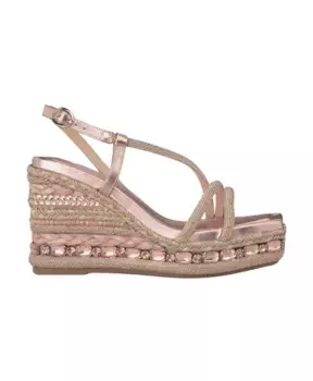 Босоножки на танкетке со стразами Alma En Pena, розовый