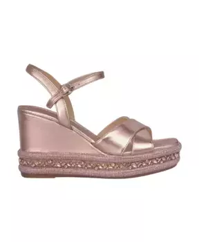 Босоножки на танкетке со стразами Alma En Pena, розовый