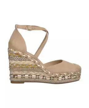 Босоножки на танкетке со стразами Alma En Pena, бежевый