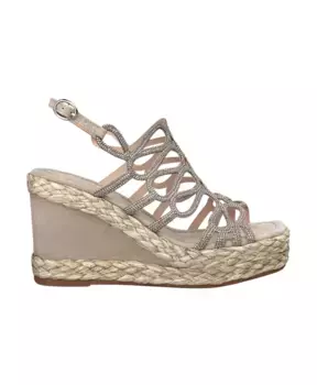 Босоножки на танкетке со стразами Alma En Pena, серый