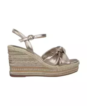 Босоножки на танкетке со стразами и плетеной отделкой Alma En Pena, желтый