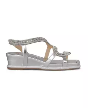 Босоножки на танкетке со змеиным рисунком Alma En Pena, серый