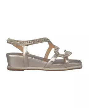 Босоножки на танкетке со змеиным рисунком Alma En Pena, желтый