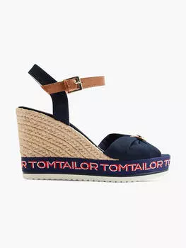 Босоножки на танкетке Tom Tailor, темно-синий