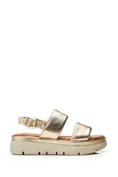 Босоножки на танкетке Tone nelly состоящие из двух частей с гибкими кольцами и фурнитурой Moda In Pelle, серебряный