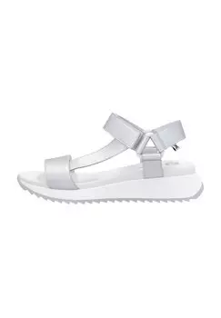 Босоножки на танкетке TREKKING Rieker Sport, серебристый