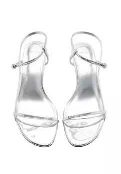 Босоножки на танкетке WED Mango, серебристого цвета