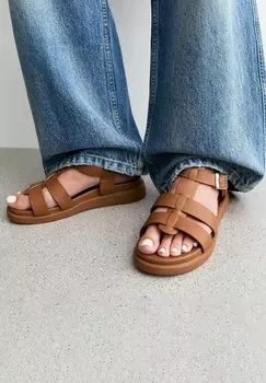 Босоножки на танкетке WIDE FIT MULTI STRAP New Look, коричневый