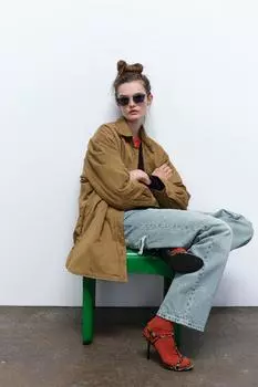 Босоножки на высоких каблуках с животным принтом ZARA, леопард