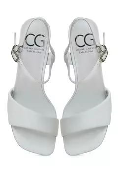 Босоножки на высоком каблуке Cesare Gaspari, белые