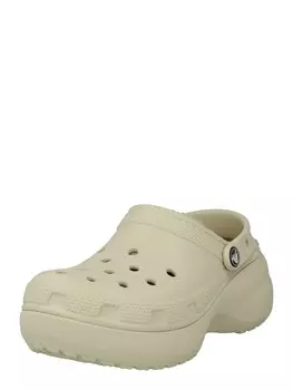 Босоножки на высоком каблуке Crocs Clogs Classic, бежевый