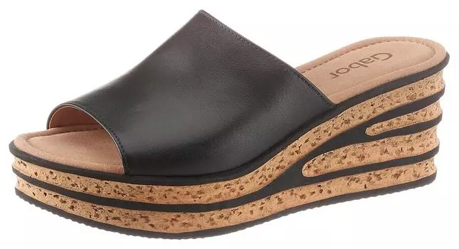 Босоножки на высоком каблуке GABOR Mules, черный