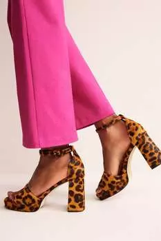 Босоножки на высоком каблуке и платформе Boden, коричневый