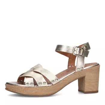 Босоножки на высоком каблуке MANFIELD Strap Sandals, золотой