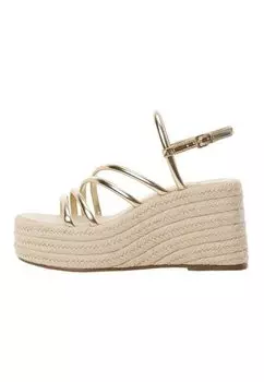 Босоножки на высоком каблуке Mango Kids, цвет gold