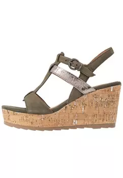 Босоножки на высоком каблуке Marco Tozzi, зеленый