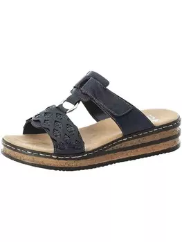 Босоножки на высоком каблуке Rieker Mules, темно-синий