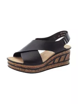 Босоножки на высоком каблуке Rieker Strap Sandals, черный