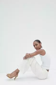 Босоножки на высоком каблуке с эффектом лакировки ZARA, кэмел