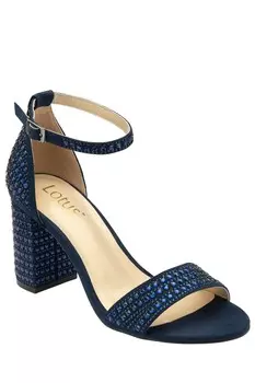 Босоножки на высоком каблуке с открытым носком Lotus, синий