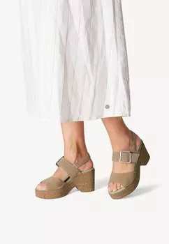 Босоножки на высоком каблуке Tamaris, цвет beige