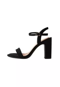 Босоножки на высоком каблуке Wide Fit Block Heel New Look, черные