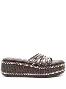 Босоножки New Zeppa Studsway 20 на платформе Casadei, коричневый