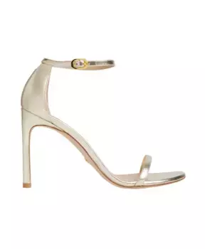 Босоножки Nudistong на высоком каблуке с эффектом металлик Stuart Weitzman, серый