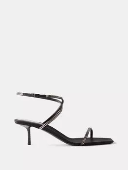 Босоножки nuit 55 с кристаллами Saint Laurent, черный