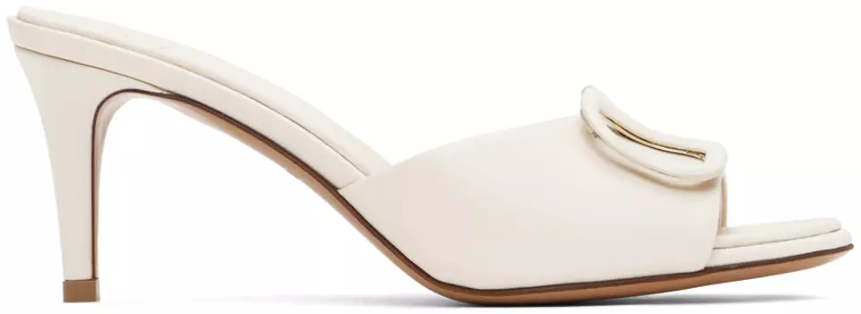 Босоножки Off-White на каблуке с логотипом VLogo Valentino Garavani