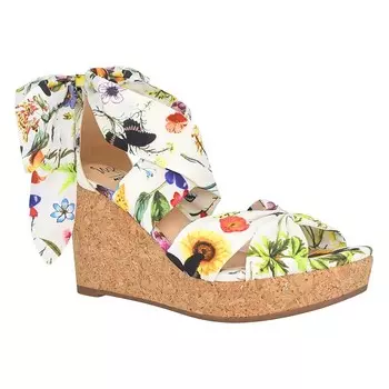 Босоножки Orabelle с завязками на танкетке Impo, белый