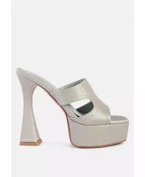 босоножки PDA на платформе с крокодилом на высоком каблуке London Rag, зеленый