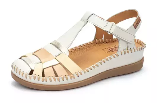 Босоножки PIKOLINOS "CADAQUES", летние туфли, босоножки, танкетка, с эффектными декоративными швами, цвет Natur Kombiniert