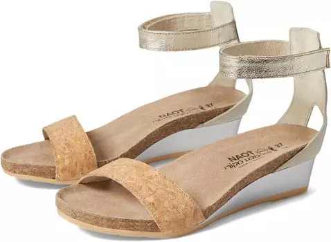 Босоножки Pixie Naot, цвет Cork Leather/Soft Ivory Leather/Radiant Gold Leather