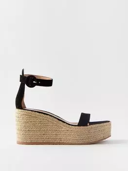 Босоножки portofino 45 на танкетке Gianvito Rossi, черный