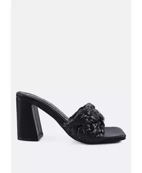 босоножки Pout Pro с плетеной отделкой из рафии London Rag, черный