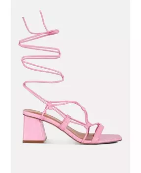 Босоножки Provoked на блочном каблуке со шнуровкой London Rag, розовый