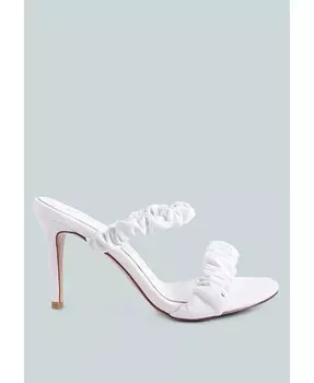 босоножки Qualie на шпильке со сборками и ремешками London Rag, белый