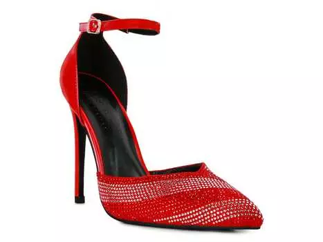 Босоножки Rag & Co на высоком каблуке с закрытой пяткой и ремешком, красный