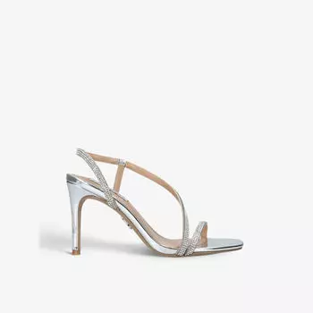 Босоножки Ratify из искусственной кожи с декором и эффектом металлик Steve Madden, серебряный
