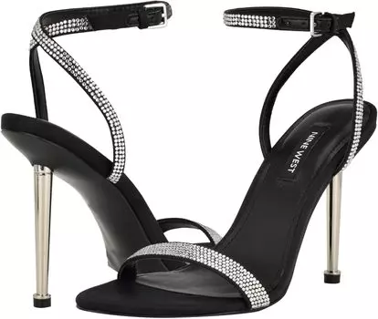 Босоножки Reina Rhinestone Nine West, цвет Black Satin