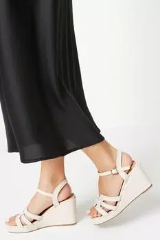 Босоножки Rennes на танкетке и высоком каблуке Dorothy Perkins, бежевый