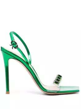 Босоножки Ribbon Candy 105 Gianvito Rossi, зеленый