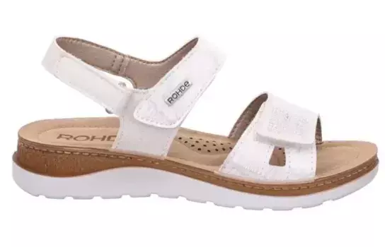 Босоножки Rohde на танкетке "Baviera", летняя обувь, босоножки, танкетка, с логотипом-эмблемой, кремовый