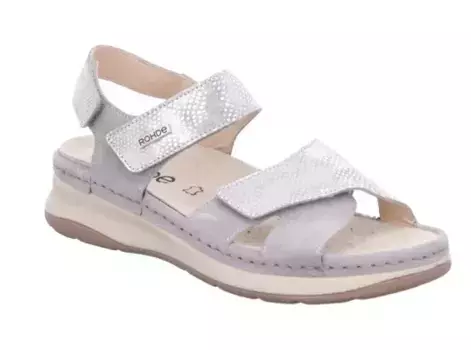 Босоножки Rohde с ремешками "Vittoria", летняя обувь, босоножки, танкетка, со съемной стелькой, серый