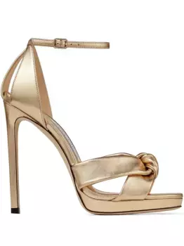Босоножки Rosie 120 с эффектом металлик JIMMY CHOO, золотой