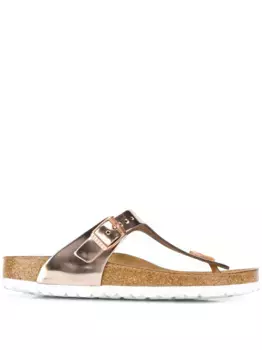 Босоножки с эффектом металлик BIRKENSTOCK, розовый