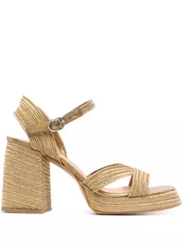 Босоножки с эффектом металлик Castaer, золотой