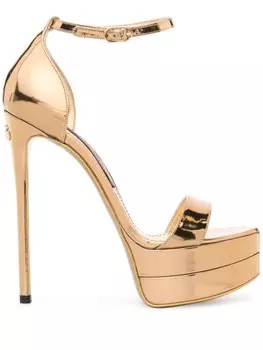 Босоножки с эффектом металлик Dolce & Gabbana, золотистый